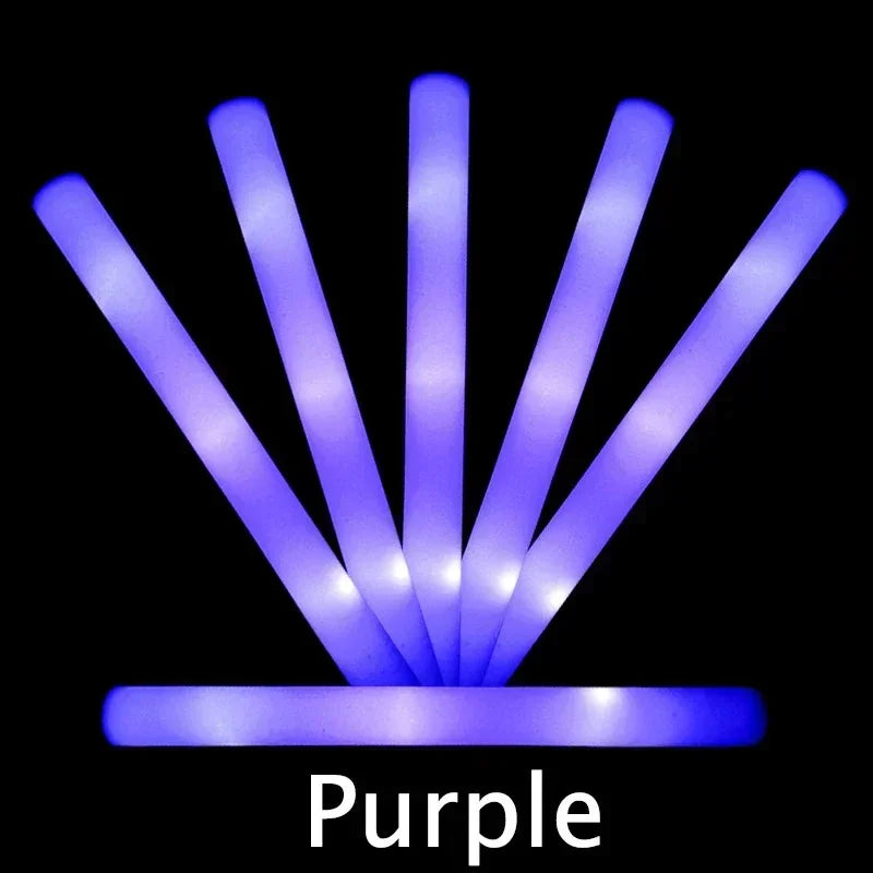 5/10/30pcs 4 Modes Colorful Foam Glow Sticks Led Flashing Glow Stick Camping Party Supplies for Raves Festival Wedding Concert
