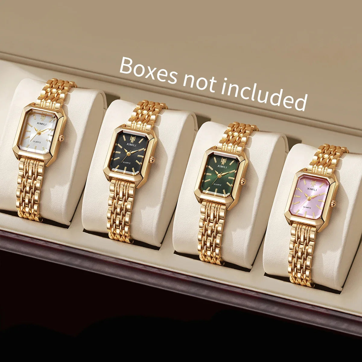 1/2/4pcs Luxury Women Watches Fashion Rectangle Woman Quartz Watch