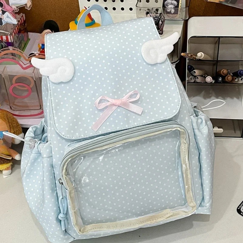 Kawaii Polka Dot Backpack