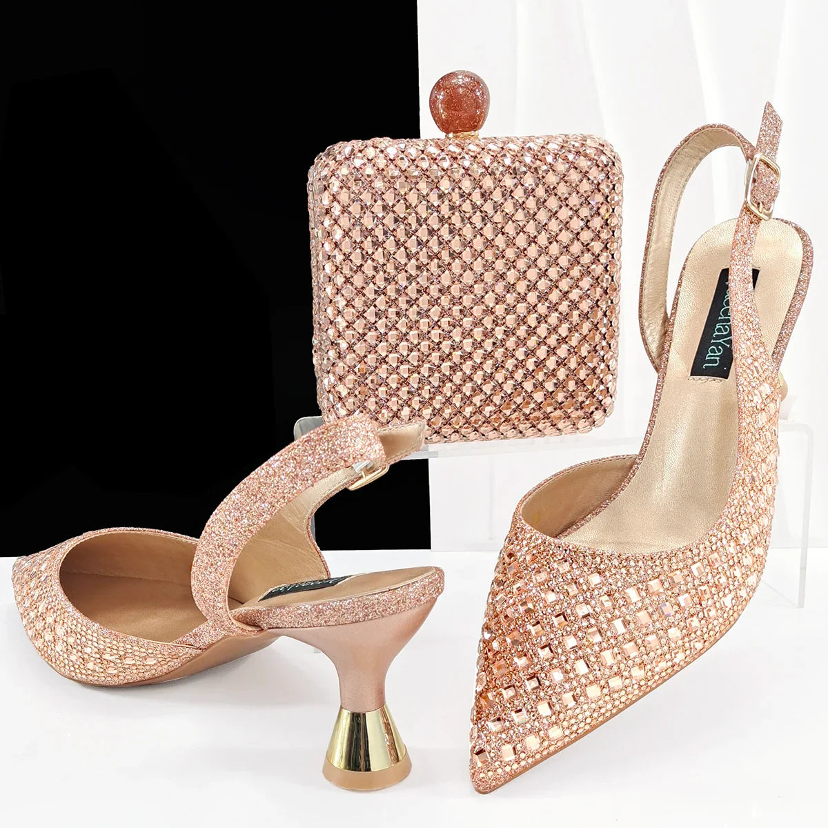 Últimos Zapatos de Mujer de Diseño Italiano con Bolso a Juego HZS1-1