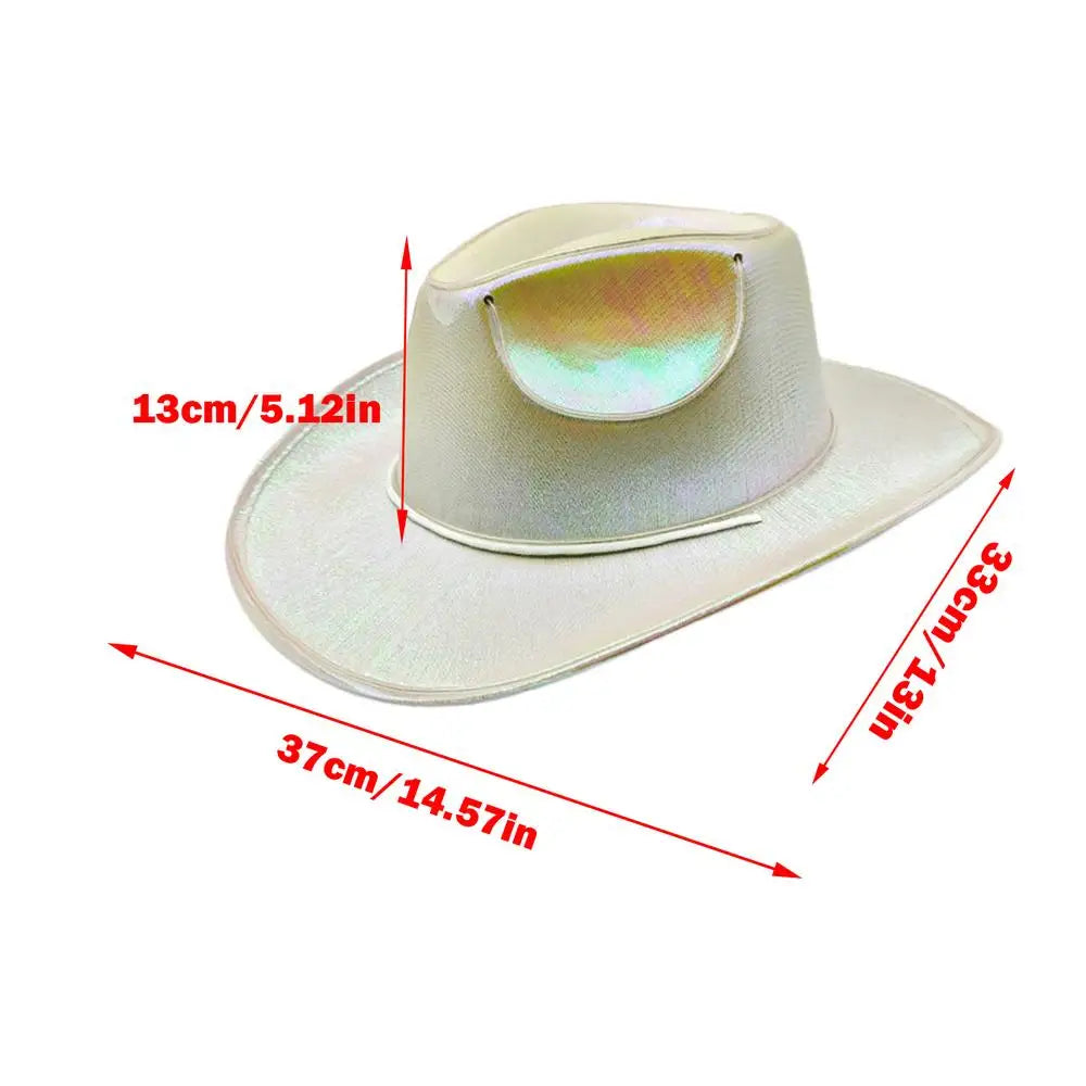Light up Hats for Adults Party Headwear Cowboy Hat LED Hat Dress up Battery Operated Party Cowboy Hats Sparkly Cowboy Hat