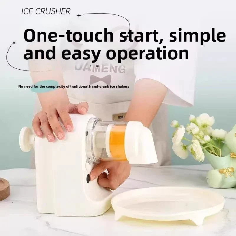 Automatic Ice Shavers Mini Electric Ice Crusher for Outdoor Camping New Shaved Ice Milkshake Maker Household Shaved Ice Machine