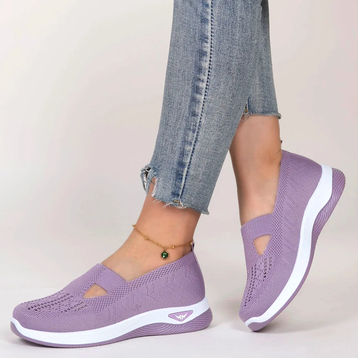 Spring new women's sports shoes, fashionable, breathable, lightweight, non-slip, wear-resistant, casual sports shoes, flat shoes