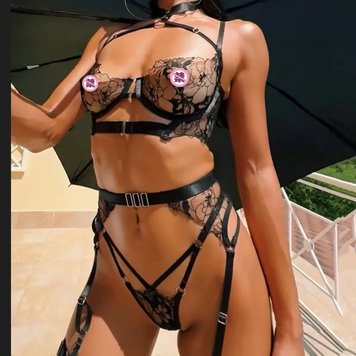 Womens Underwear Brazilian Sexy Embroidered Bra and Underwear Set Summer Luxury Underwear 4-piece Set Sexy Comfortable Underwear