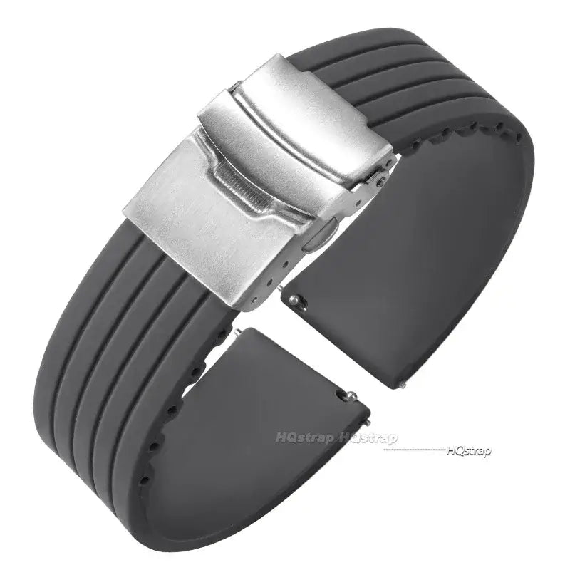 Amazfit Balance, GTR, GTS & Bip Ribbed Silicone Band, Deployment Clasp