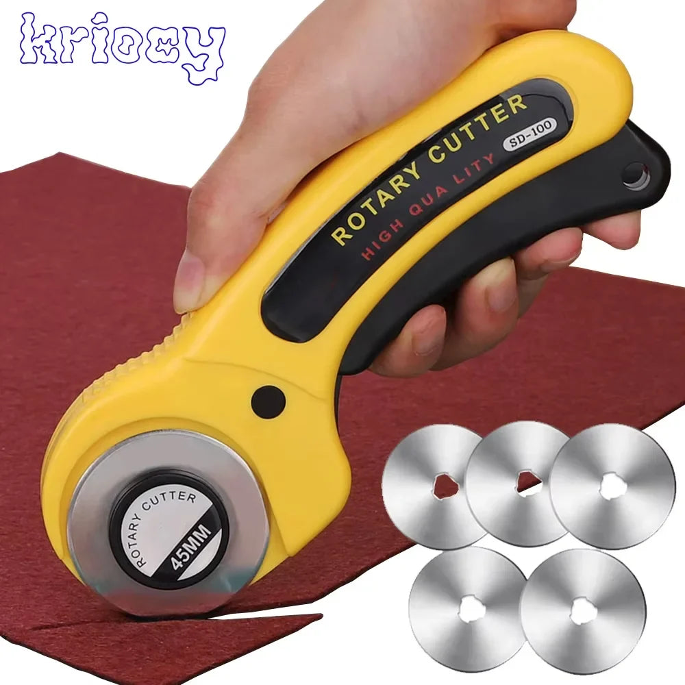 LeatherCraft 45mm Rotary Cutter Leather Cutting Tool Patchwork Sewing Quilting Fabric Cutter Circular Blade DIY For Leather Tool