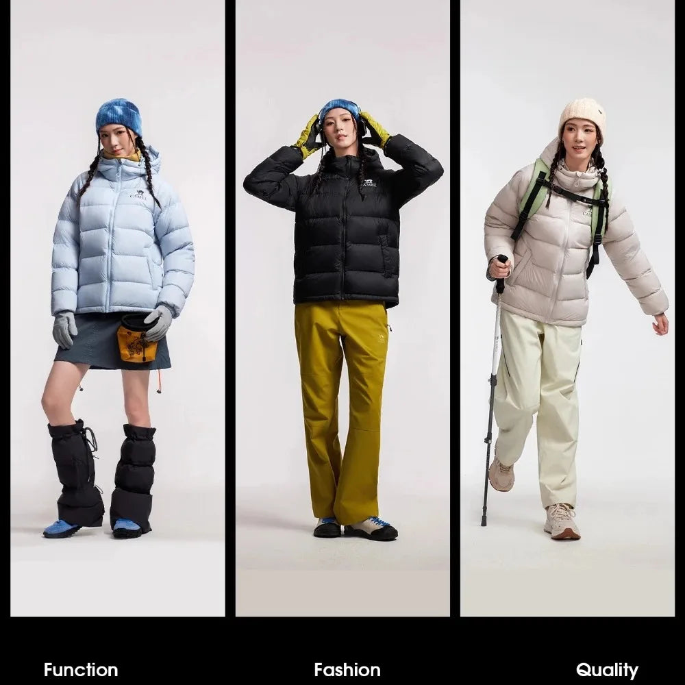 GOLDEN CAMEL Outdoor Down Jackets Unisex Women's Winter Coats High-loft Windproof Warm Duck Down Padding Puffer Jacket Camping