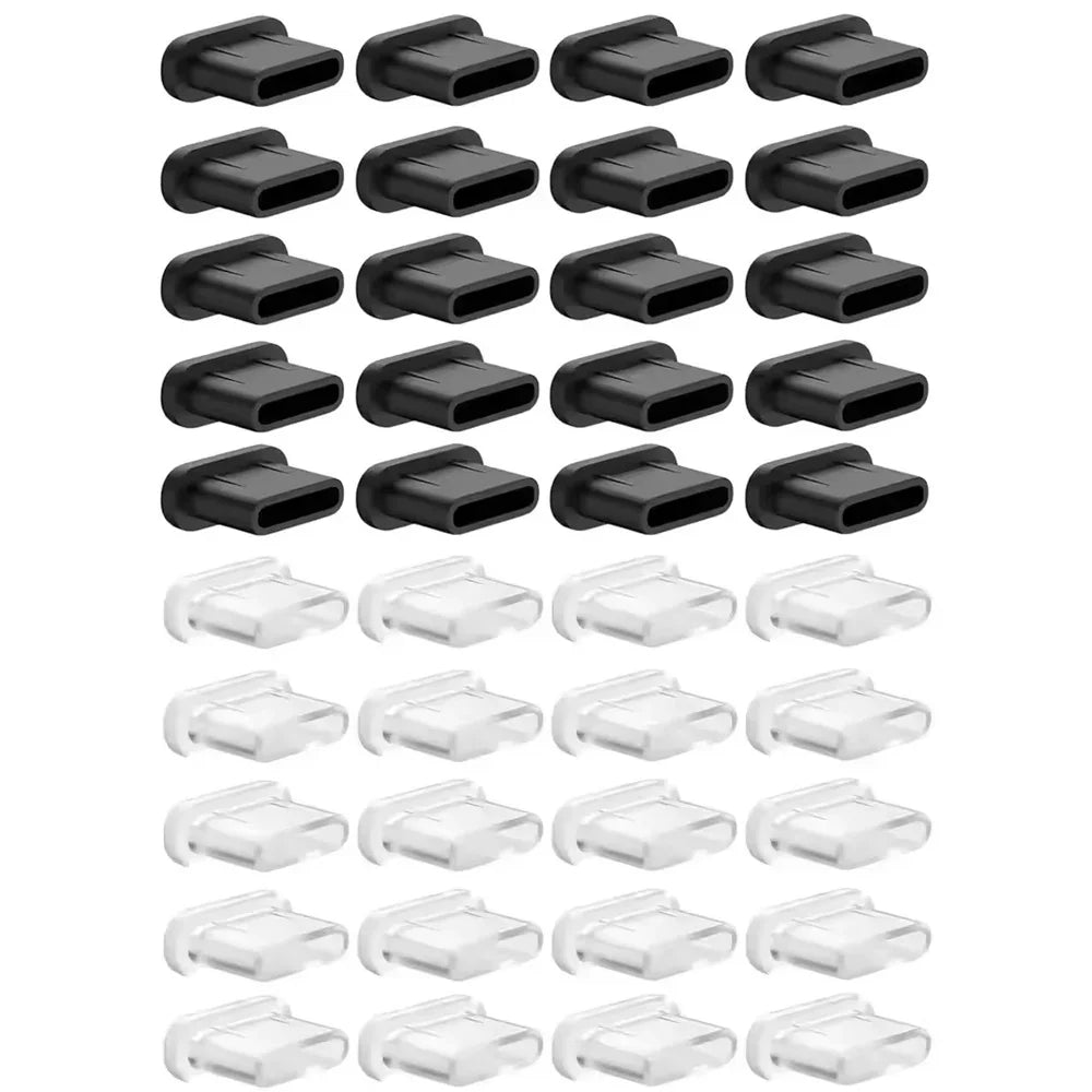 1/40pcs Type C Anti-Dust Plugs Silicone USB C Charging Port Dust Cover