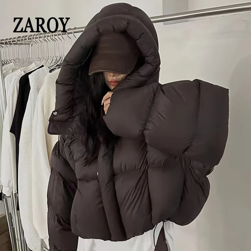 2026 Hot Sale Winter Parka Women Hooded Cotton Puffer Bread Jacket Zip Up Korean Casual Solid Thick Warm Outwears куртка женская