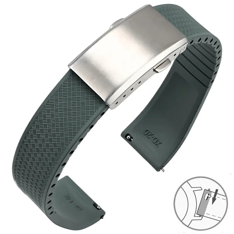 Suunto Race, Vertical & 9 Peak FKM Rubber Band with Folding Clasp