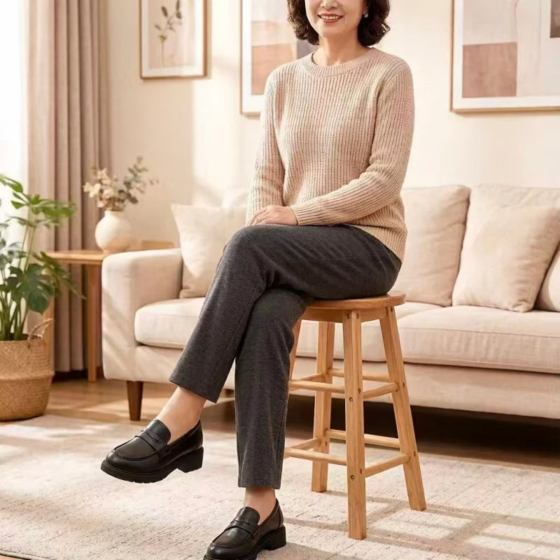 Women's Soft Sole Loafers - Comfortable Slip-On Flats, Suitable for Commuting and Casual Wear, Minimalist Design, Mother's Shoes