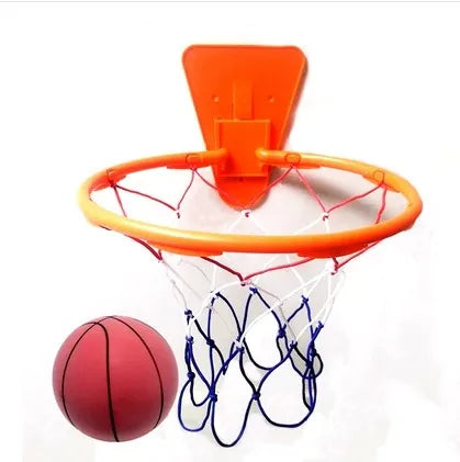 Children's indoor basketball frame without punching, wall mounted, adjustable, simple basketball rack, silent ball throwing