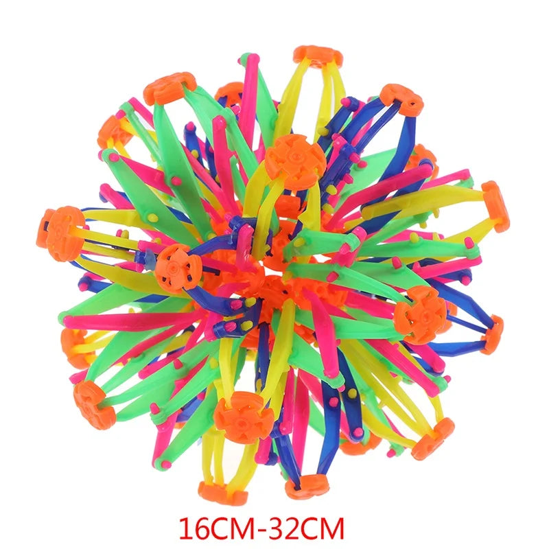 Colorful Retractable Ball Kid Magic Indoor Outdoor Flower Ball Throwing Ball Game Parent-Child Interactive Toy Kid Sensory Toys