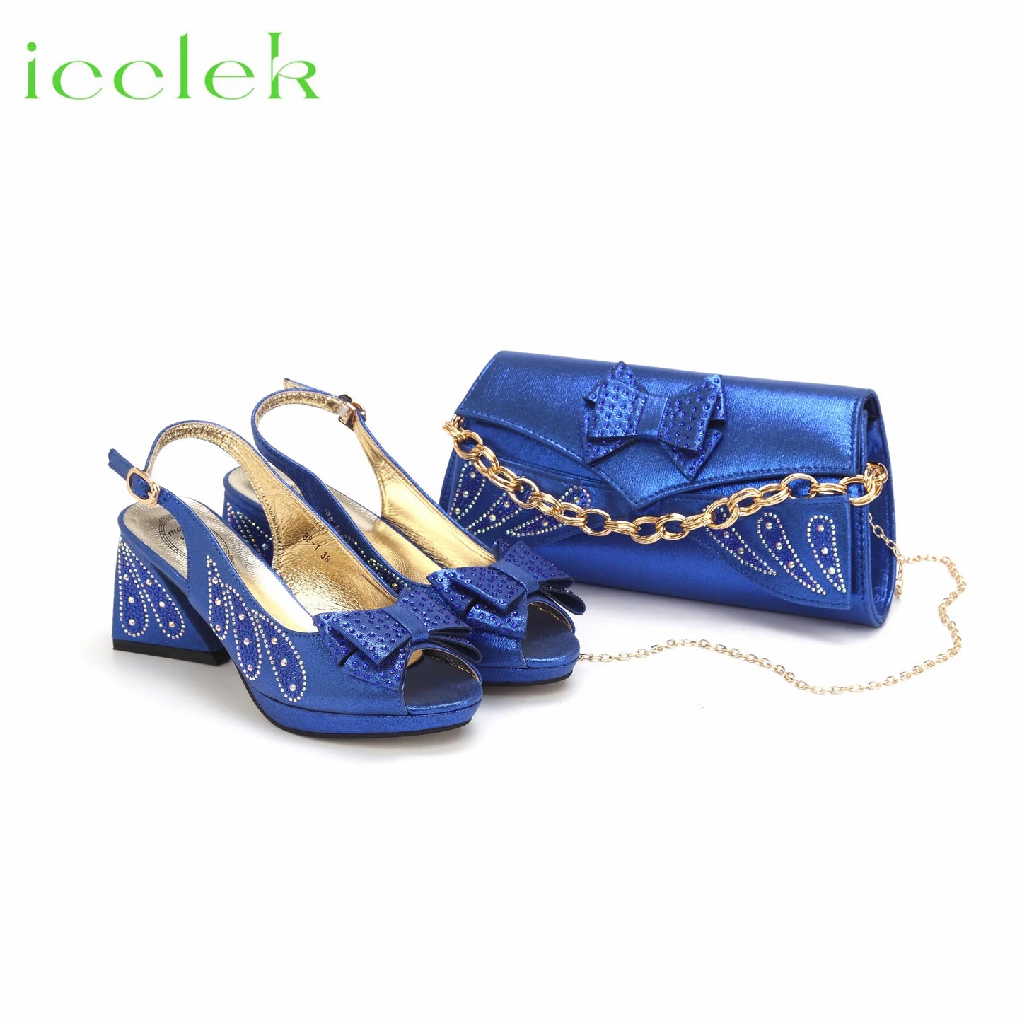 Nuevo diseño de zapatos y bolso de mujer Peep Toe