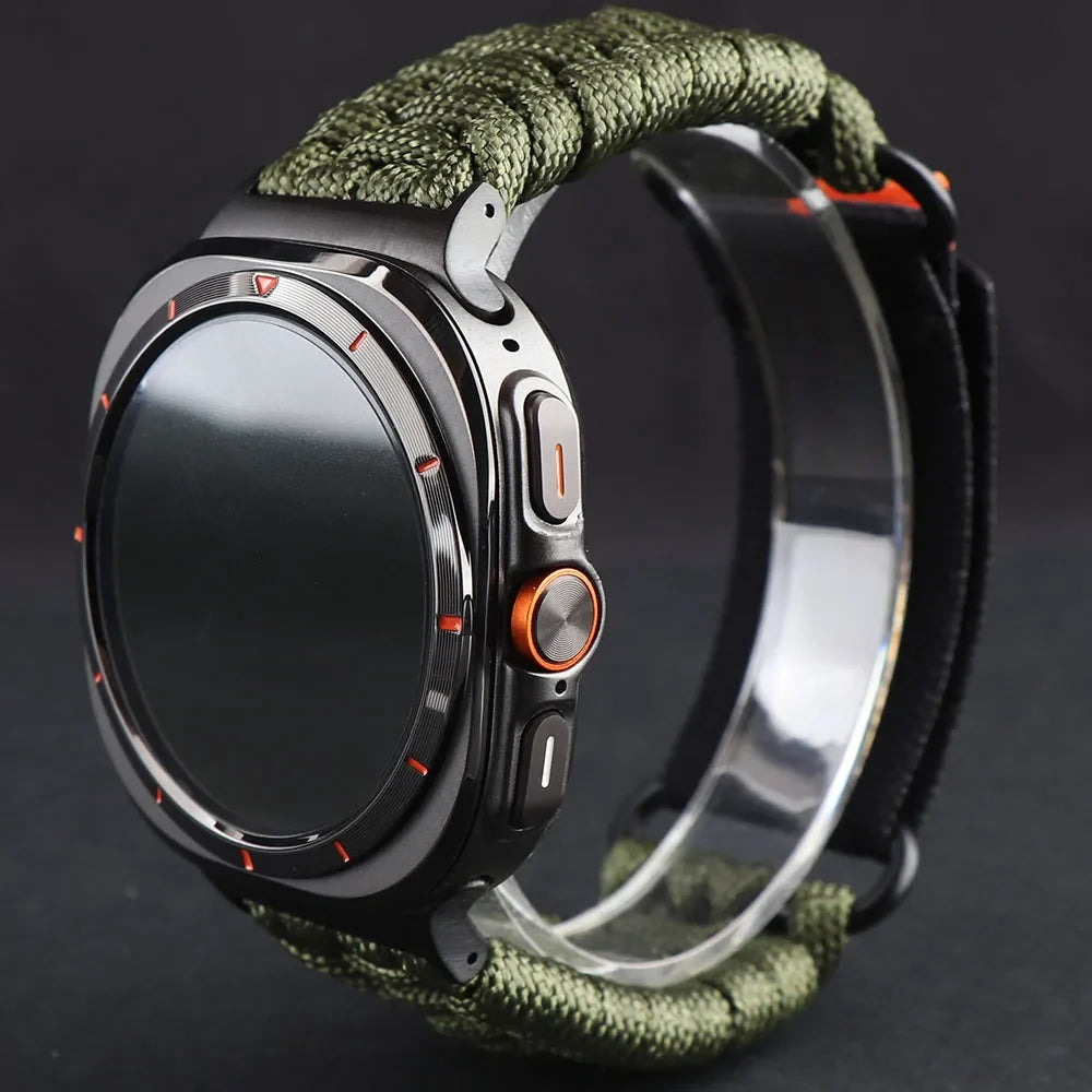 Samsung Galaxy Watch8, 9 & Ultra Paracord Band, Hook-and-Loop