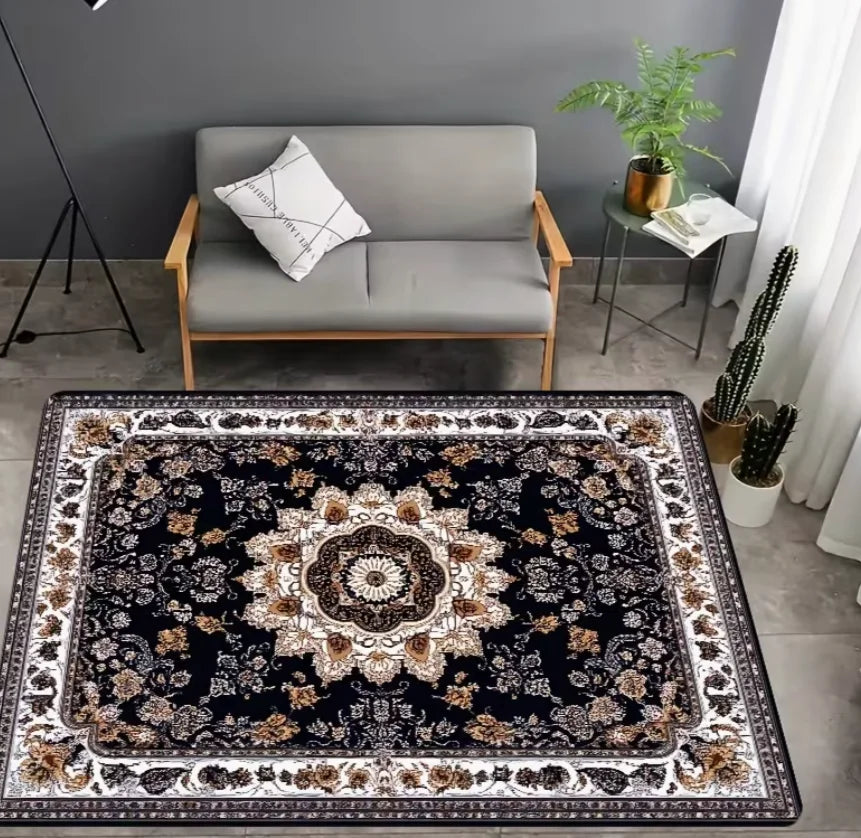 Special Red Blue Area Rug Carpet Machine Washable Mat Living Room Vintage Style Classic Oriental Traditional Carpet Boho Mats
