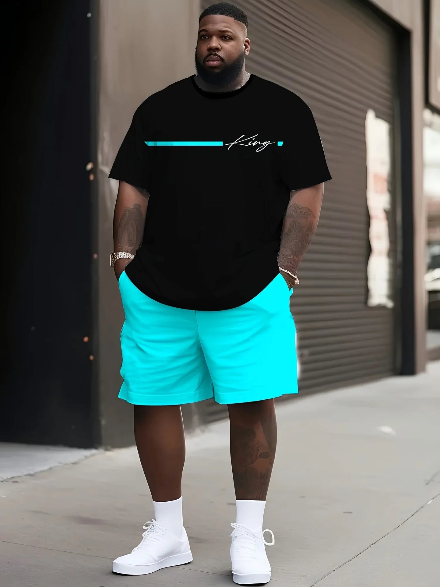 Summer Large Size Men's Clothing 3D Printed Short Sleeve Top Shorts 2-piece Set Outdoor Casual T-shirt Drawstring Shorts Sets