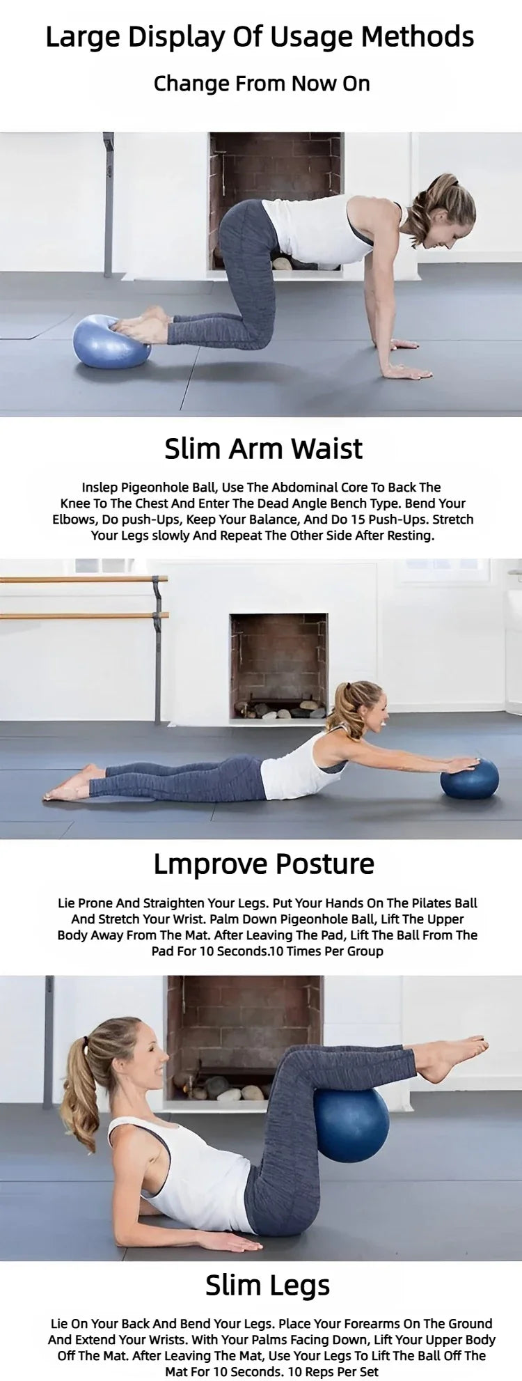 25CM New Yoga Pilates Ball Exercise Gymnastic Training Mini Balls