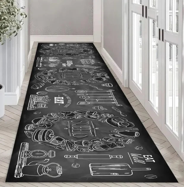 Coffee Time Kitchen Rug Brown Modern Runner Non Slip Kitchen Rug Kitchen Rug Kitchen Runner Rug Coffee Pattern Rug Brown Rugs