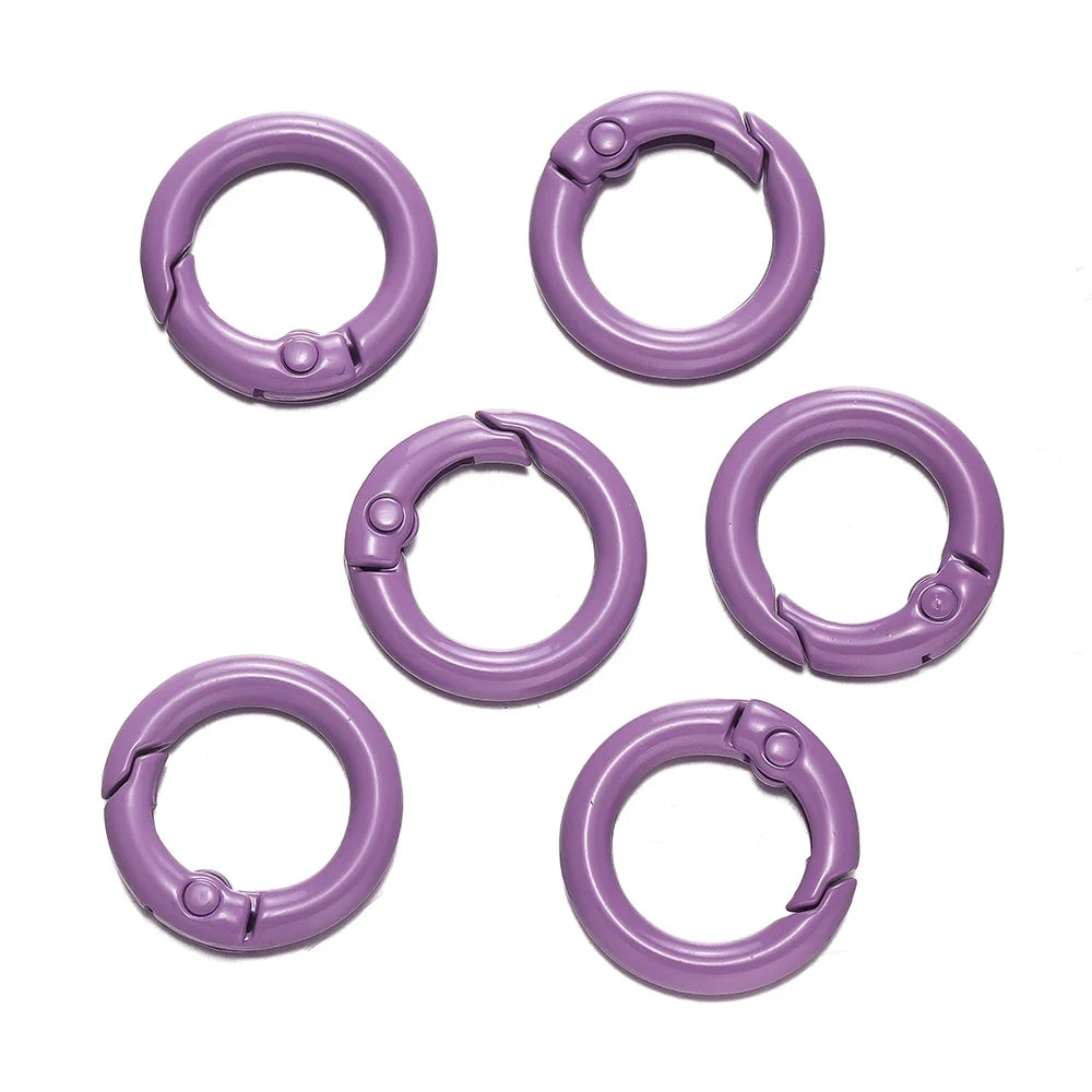 5Pcs Colorful  O Ring Spring Clasp Openable Round Carabiner Keychain Clips Hook Dog Chain DIY Jewelry Buckle Connector