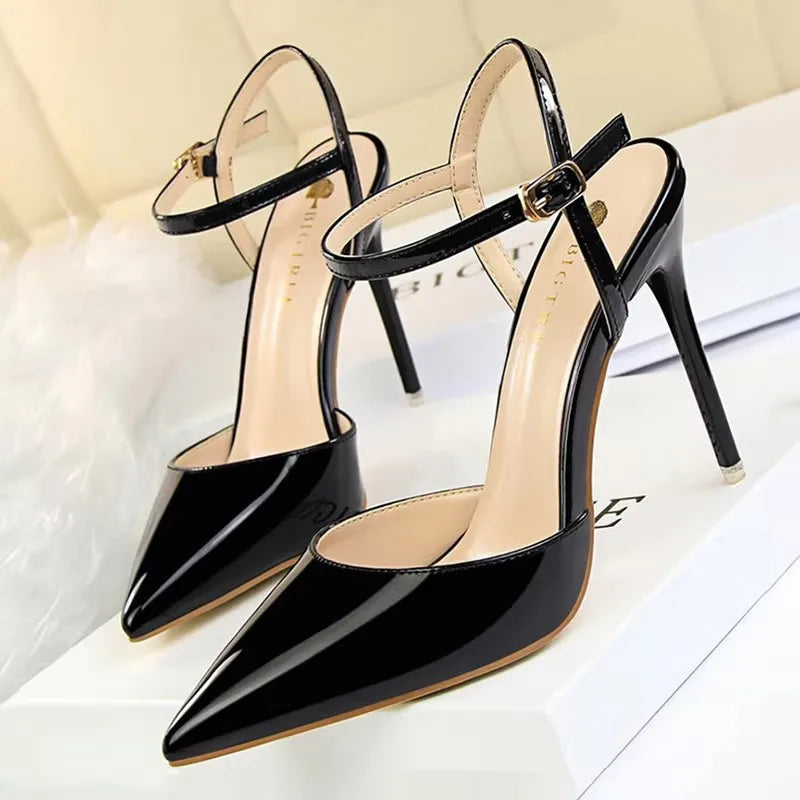 BIGTREE Shoes Fashion High Heels Shoes Patent Leather Woman Pumps Sexy Women Heels Blue Sliver Stiletto Heels Women Sandals 2026