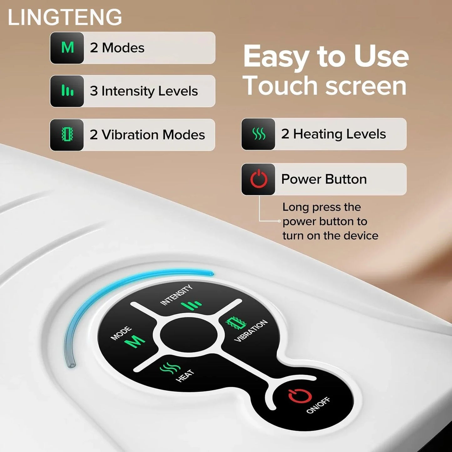 LINGTENG Hand Massager, Cordless Heated Massager, Relax Anytime, Anywhere, Warm and Comfortable, Helps You Unwind Deeply, A Holiday Gift for Home or Office