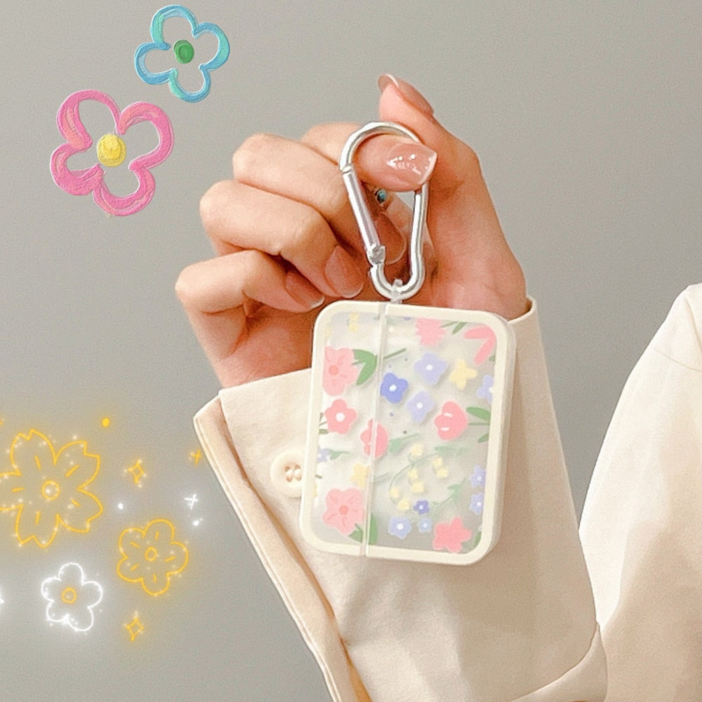 Estuche para AirPods con flores en colores pastel