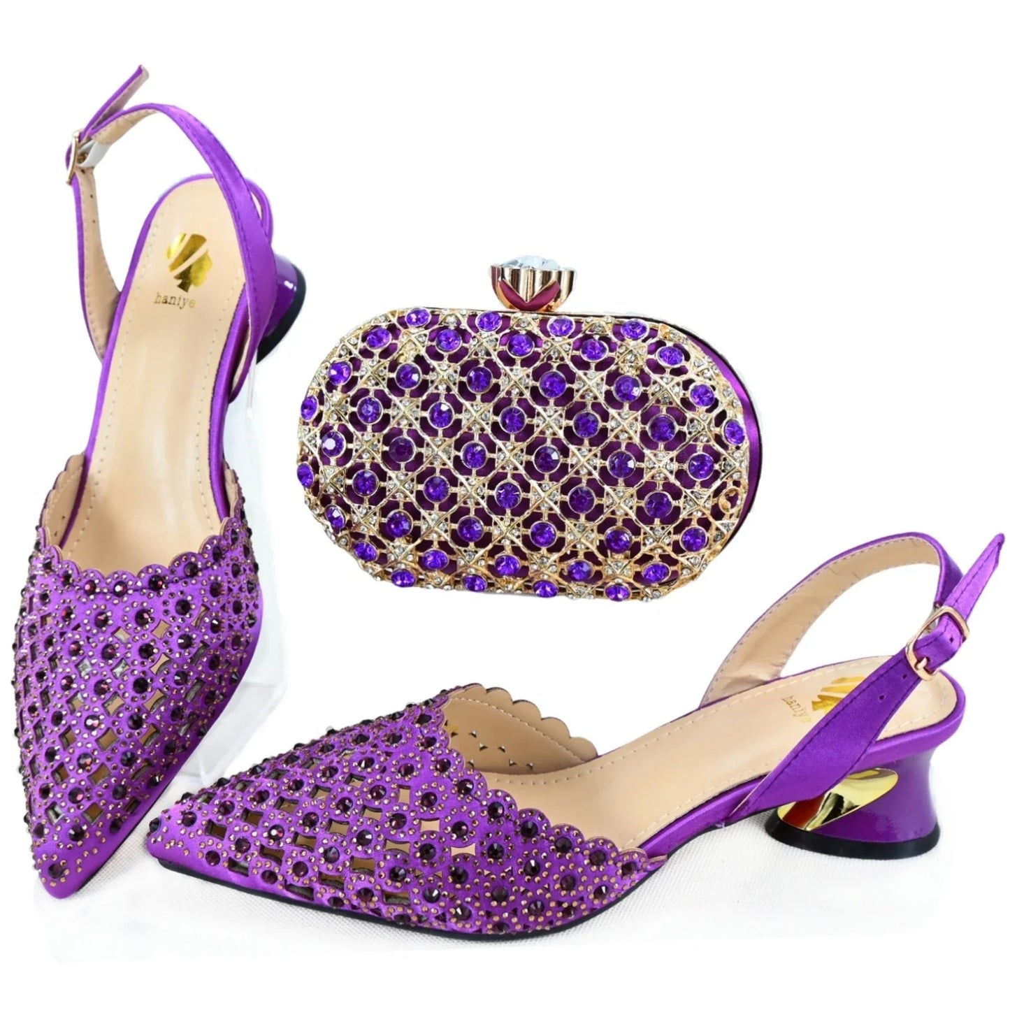 Juego de zapatos y bolsos de señora de alta calidad estilo HAE1-7