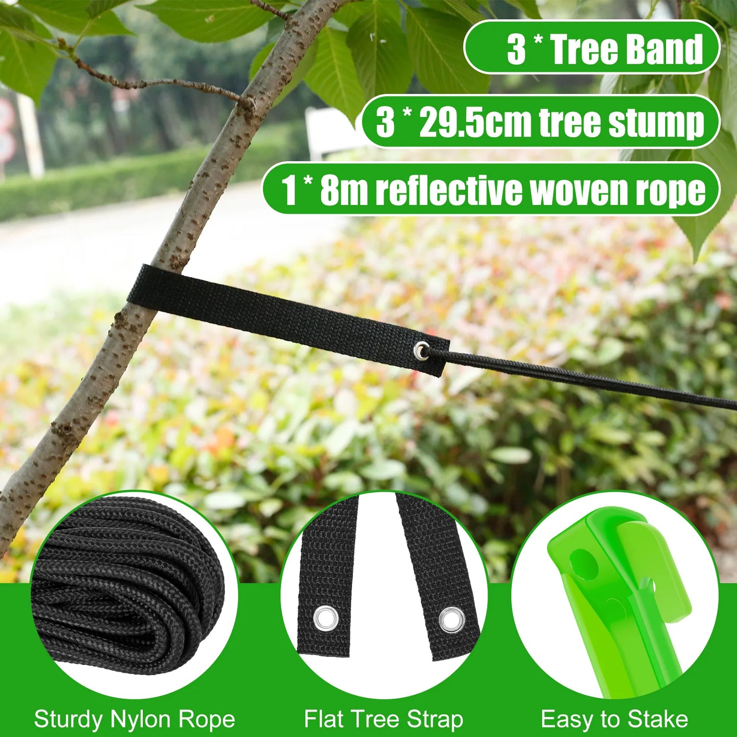 1/3 Set Tree Stake Kit 12in Plastic Sapling Tree Stake Support with