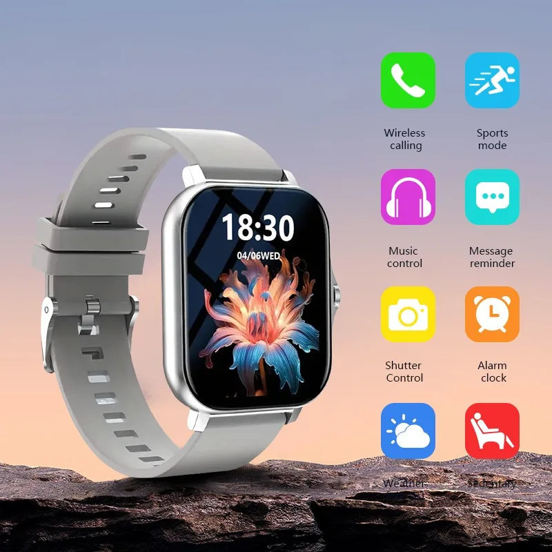 Reloj inteligente con pantalla táctil completa de 1.83 pulgadas, reloj deportivo de fitness equipado con función de llamada, calculadora de podómetro, modo deportivo