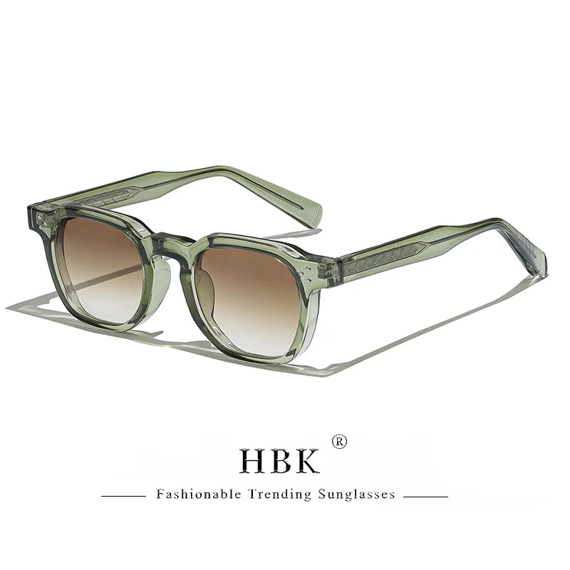 HBK New Square Vintage Sunglasses Men Square Fashion Punk Sun Glasses for Women Outdoor Travel Driving Beach Eyewear UV400