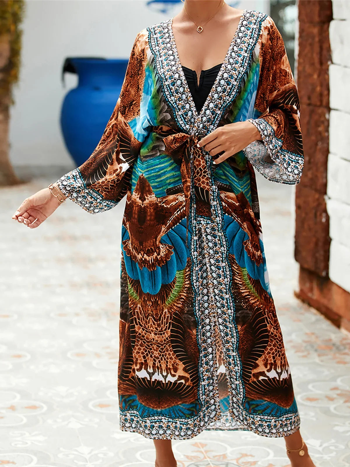 13 Colors Printed With Belt Crochet Knitted Tunic Beach Cover Up Cover-ups Beach Dress Beach Wear Beachwear Female Women K7201