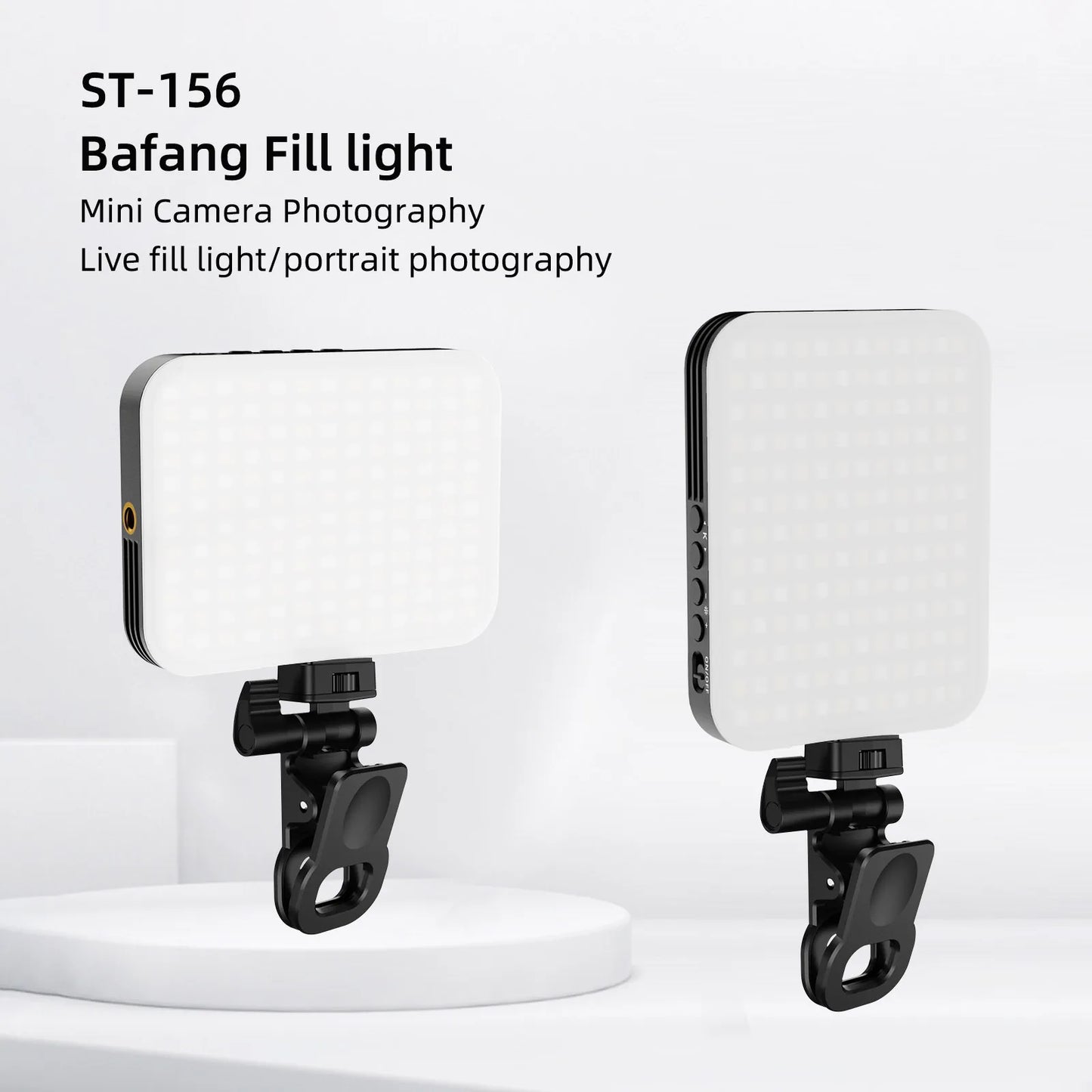 12W Mini Photographic Fill Light With Clip 156pcs High Brightness LED 5000Mah Battery 2500K-9000K Color Temperature