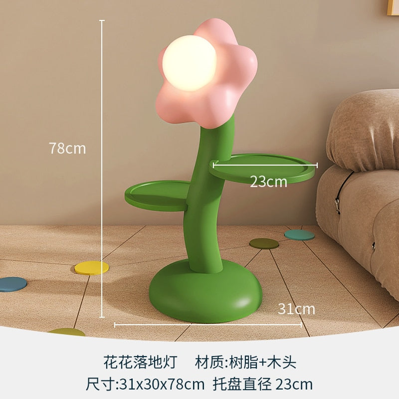 Mesa con Lámpara de Pie en Forma de Flor
