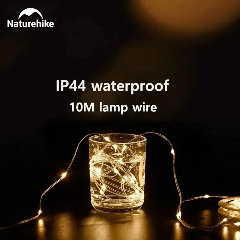 Naturehike Camping Tent LED Lamp Waterproof Outdoor Atmosphere Light Portable Decorative Light Battery Solar Energy Party Light