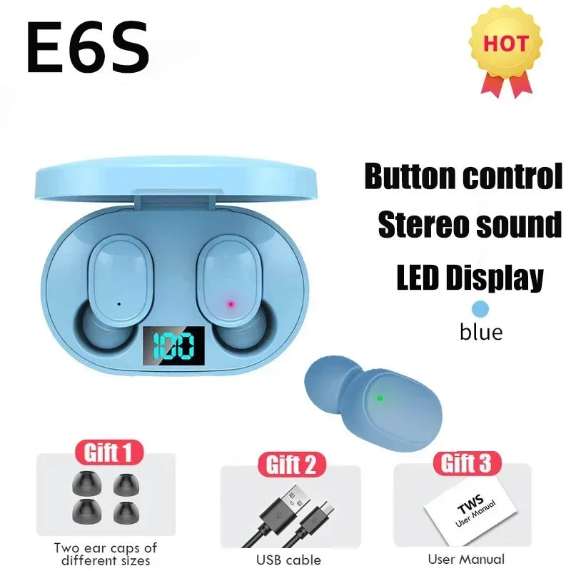 E6STWS Bluetooth headphones are wireless Bluetooth music headphones and noise-cancelling headphones suitable for Android and ios