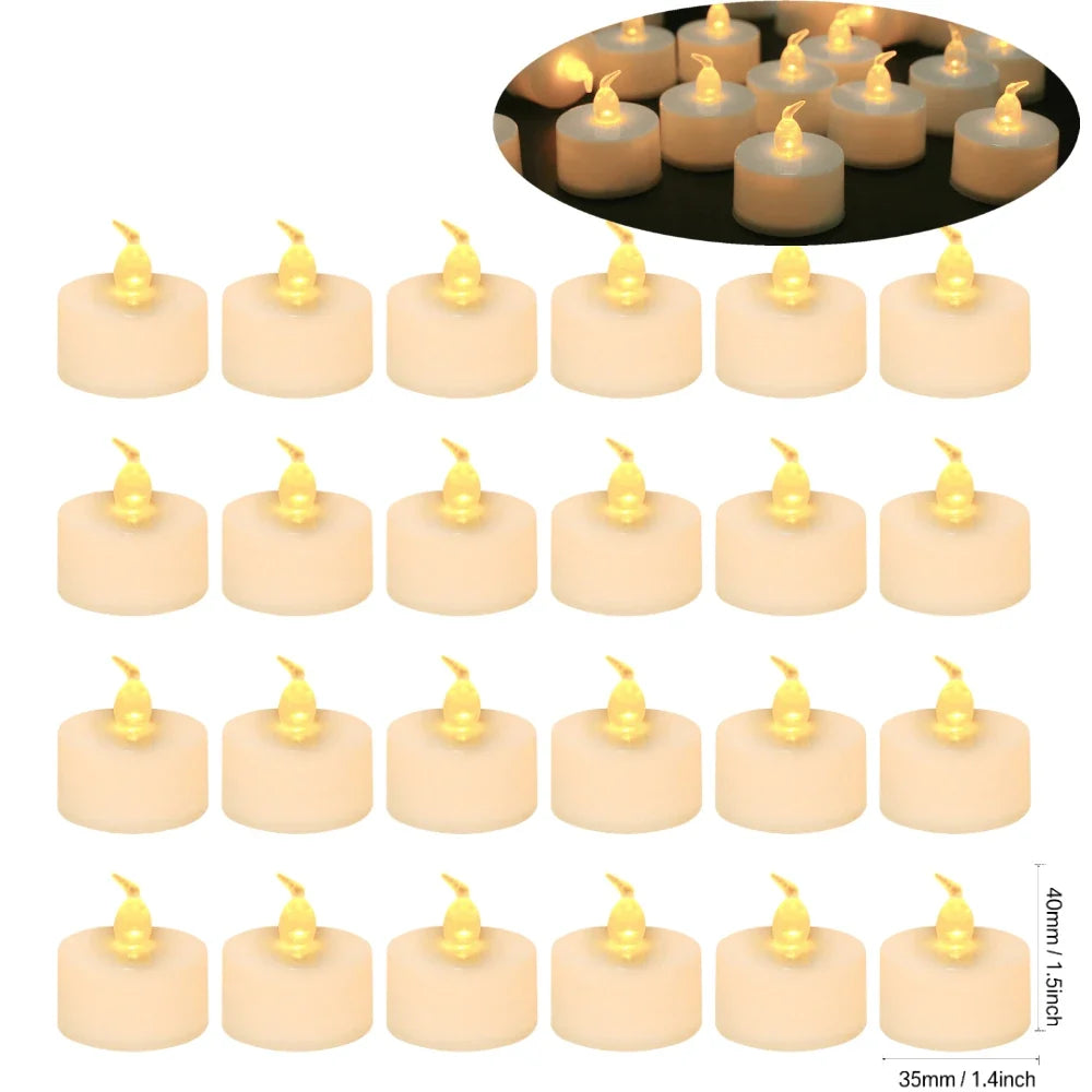 24/48 Pack Heart Shaped LED Tea Lights Candles with Artificial Rose Petals Romantic Night Decorations  for Wedding Anniversary