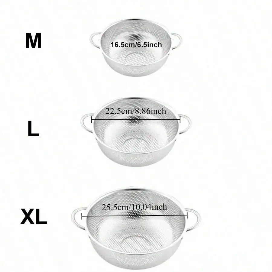 Stainless steel drain basket, vegetable washing basket, perforated basket, rice washing basket, sieve and filter water