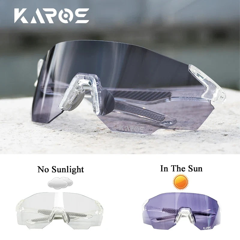 KAROS Photochromic Cycling Glasses MTB Road Bike Eyewear Men Women Outdoor Sports Sunglasses Adjustable Lens for Bicycle K01