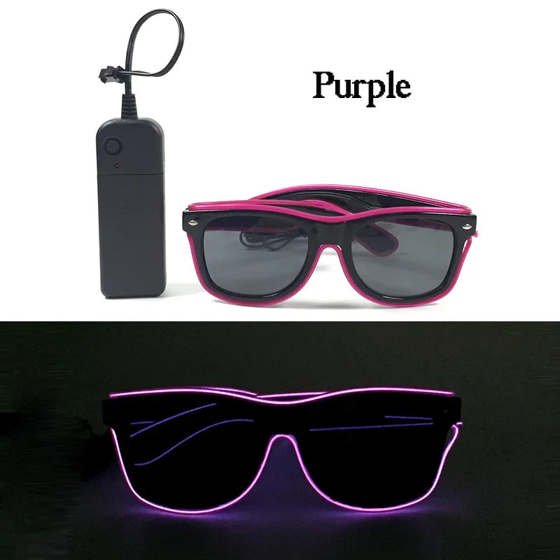 Glowing Glasses for Night Club Performers LED Glasses Party Dancing Rave Christmas 6V Led Futuristic Soldier Glasses Neon Lights