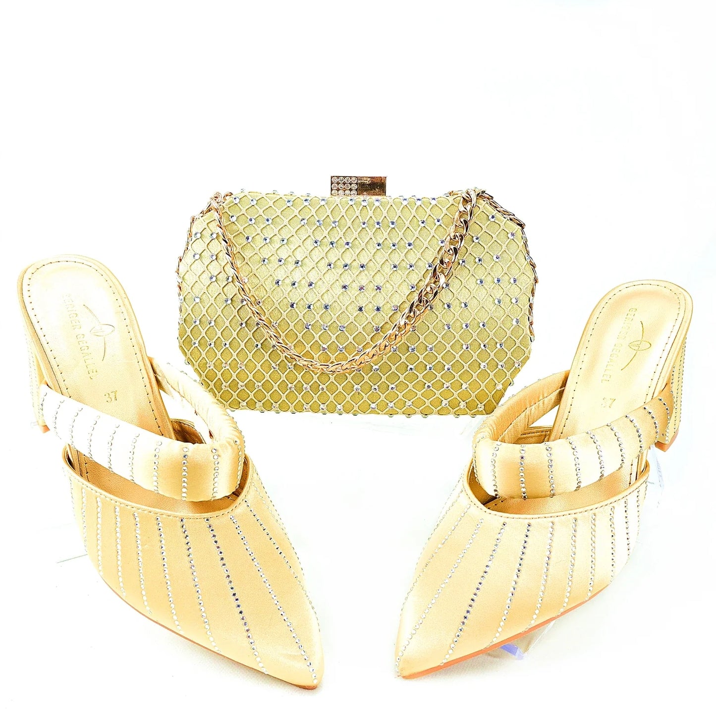 Nuevo juego de bolsos y zapatos a juego para mujer, superventas TR1-2