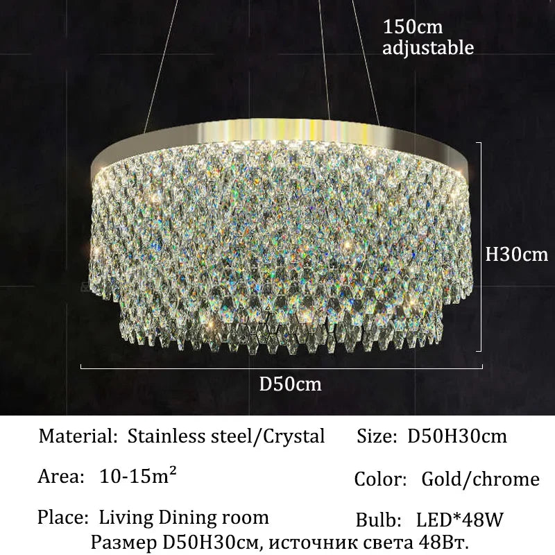 Luxury Crystal Chandelier Light Ceiling Hanging Lamps Home Decoration Dining Room Chandeliers Lights Lighting for Living Room