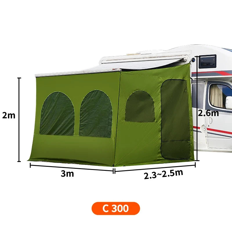Caravan Awning Tent RV Screen Room Family Room Camper Privacy Room Sunshade Campervan Tent Outdoor Camping Shelter