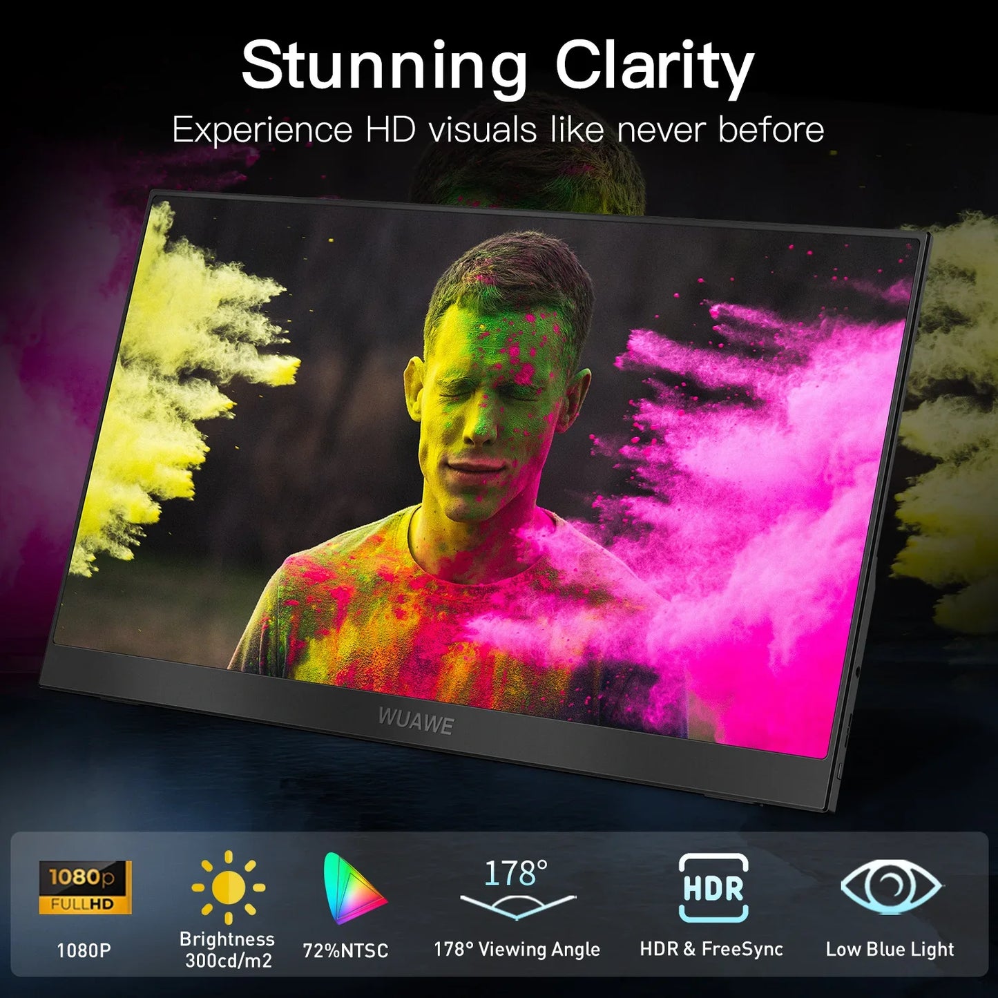 15.6 Inch Portable Monitor for Laptop, 1080p 72 NTSC 100 Srgb USB C