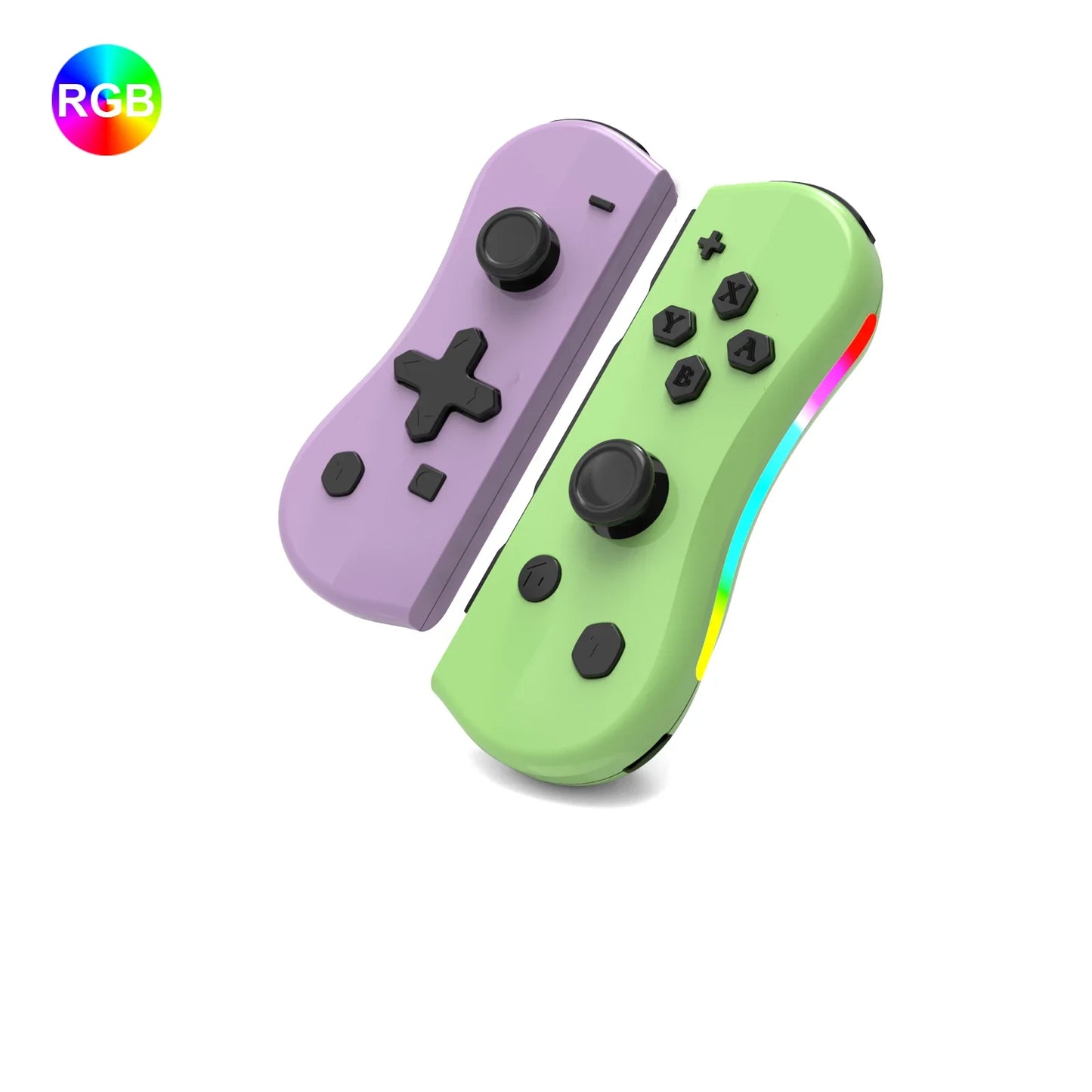 GAMINJA Wireless Switch Joypad Controller With RGB lamp For Switch Game Console L/R Handle Grip With Wake Up Screenshot Function