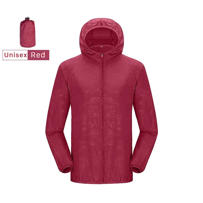 JNLN Men Women Hiking Jacket Unisex Waterproof Quick Dry Camping Windbreaker Outdoor Trekking Climbing Rain Coat Anti UV Clothes