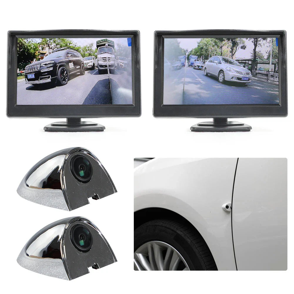 Carsanbo 5 Inch HD Mirror Monitor Car Digital Side View System with 720P Night Vision Camera Blind Spot Waterproof Accessories