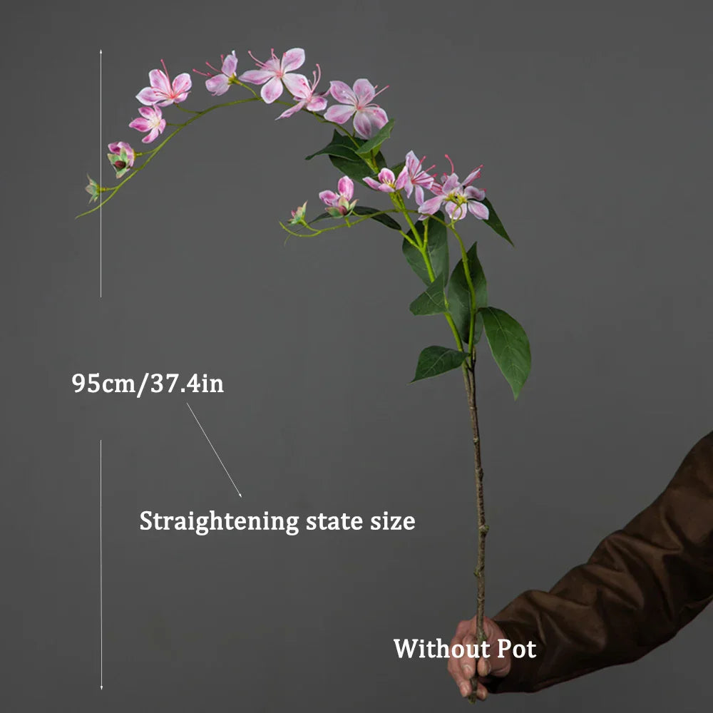 Dlight Decor 95cm Hanging Jasmine Bouquet with Tropical Begonia Flowers