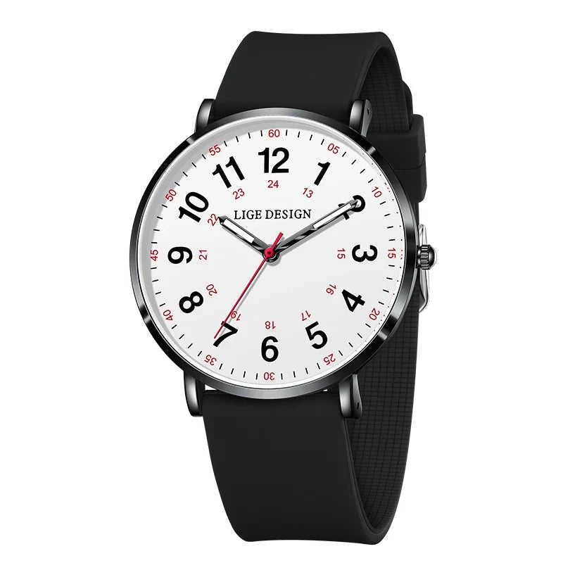 Women's Arabic Numeral Silicone Quartz Watch