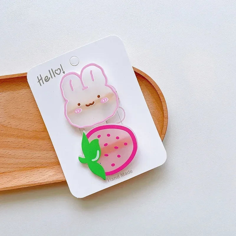 Clips de pasador de pelo de acrílico Kawaii